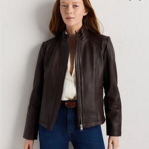 (Never Worn) Quince 100% Leather Dark Brown Jacket